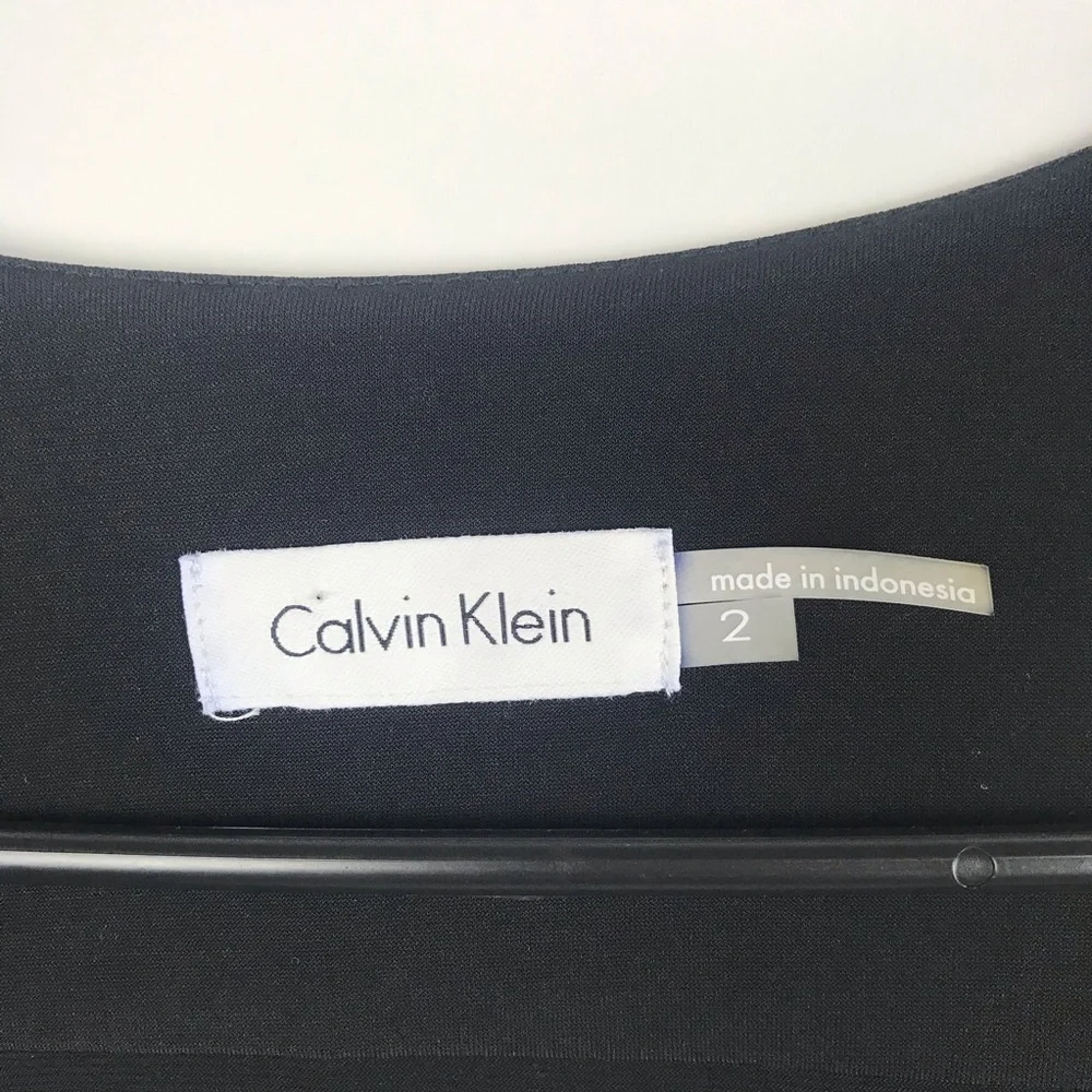 Calvin Klein Black Mini Wrap Dress with Grommet Detail
